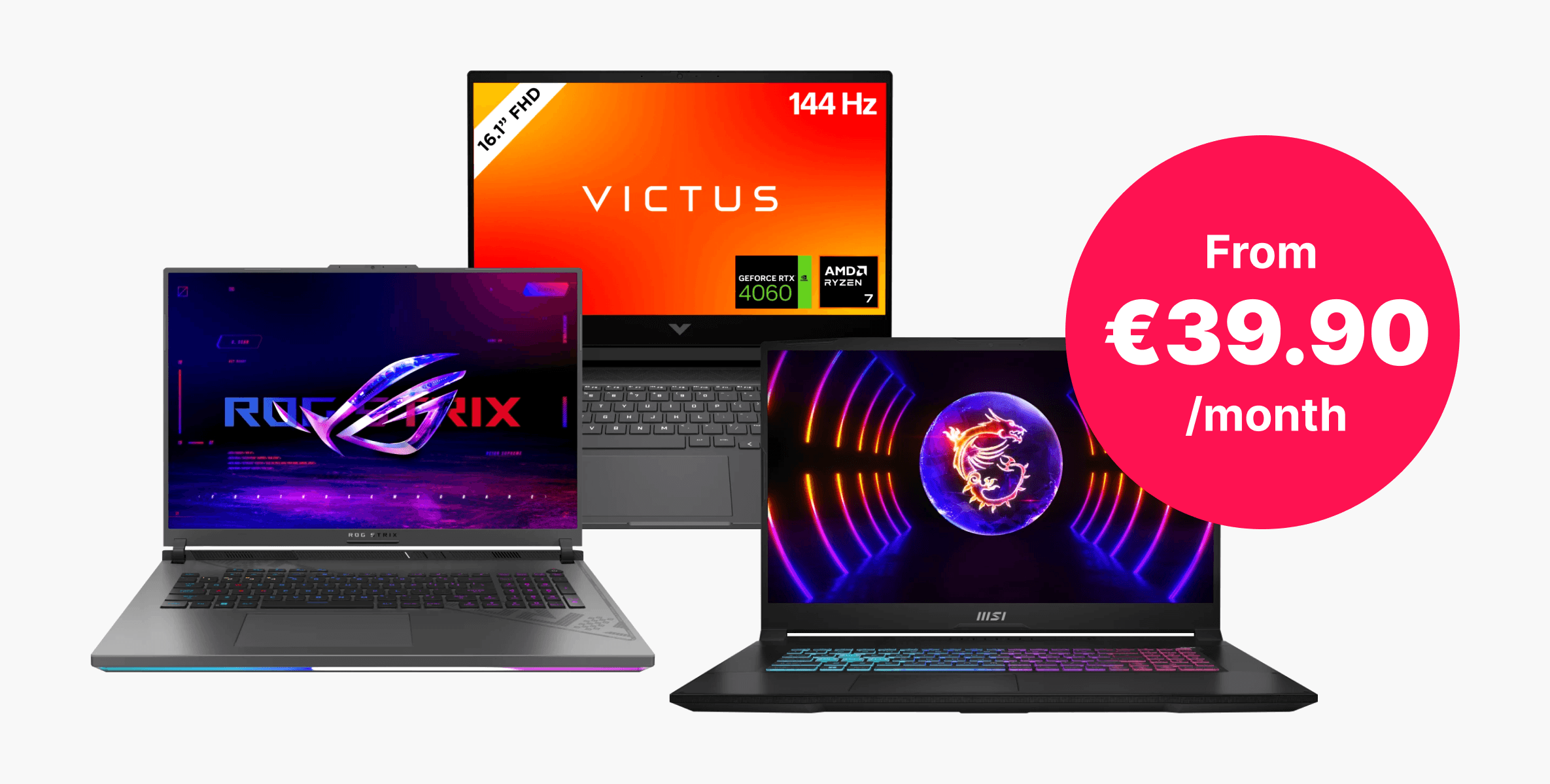 Power up your play with premium Gaming Laptops for just €39.90/month